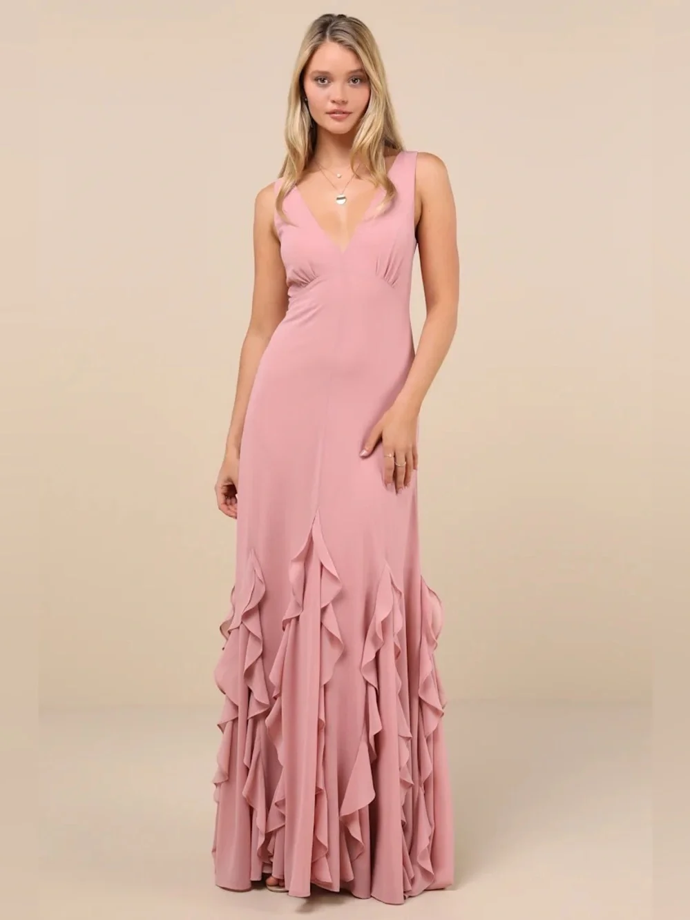 NWT lulus Rose Pink Maxi Dress - Picture 2 of 3